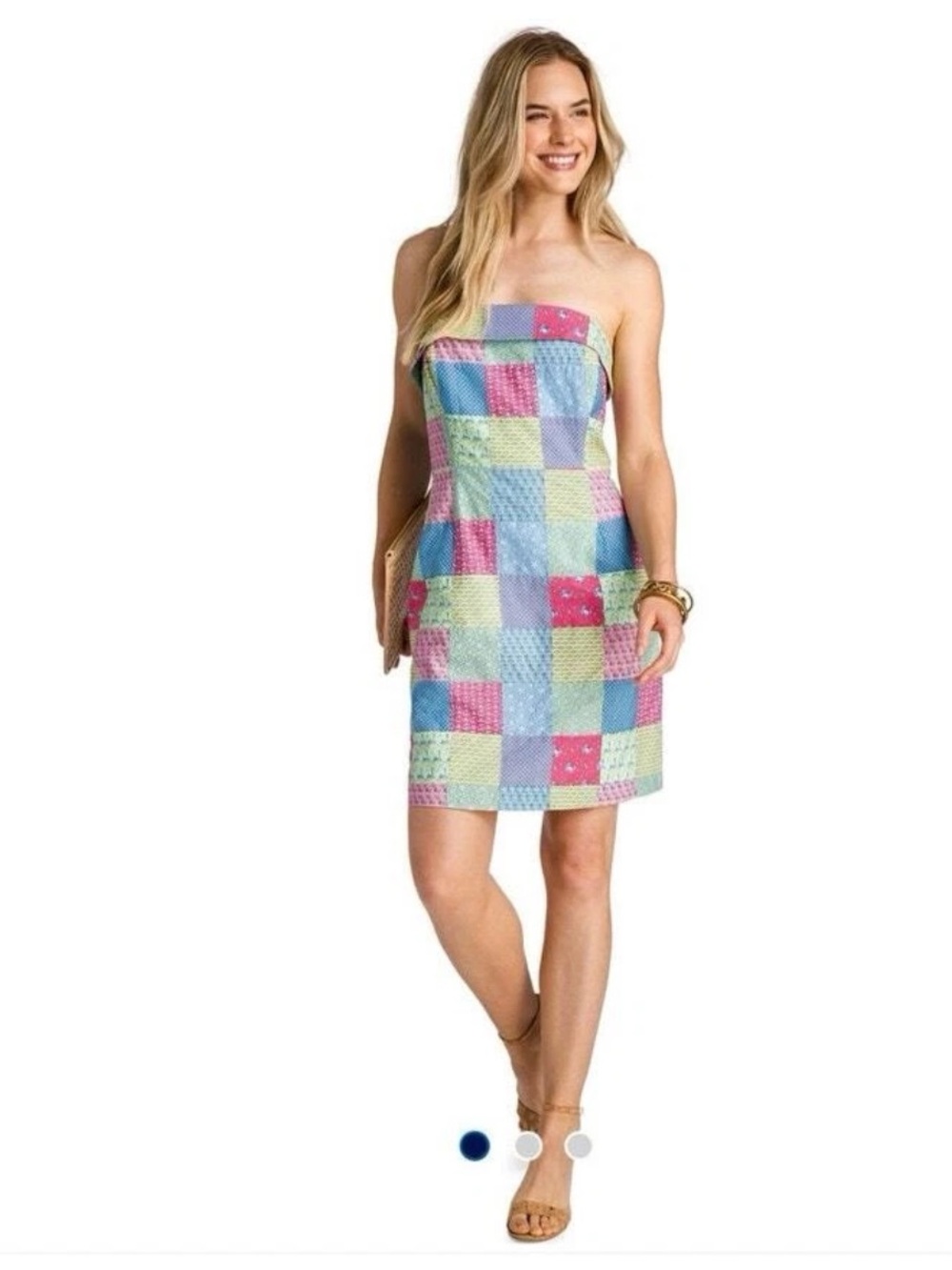 Vineyard Vines Heritage  Patchwork Strapless  Dress - NWT. Retail 178‎